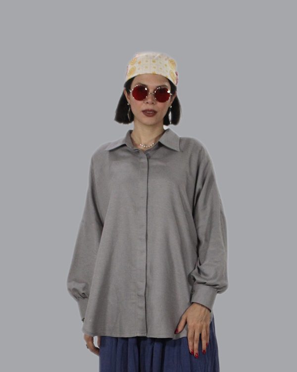 شومیز نیلوفری کد ۳۸۶